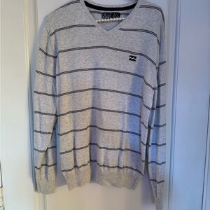 Billabong Gray V-Neck Sweater with Black Accents
